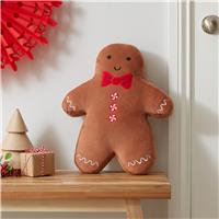 Catherine Lansfield Gingerbread Man Cushion-Brown - 37x28cm