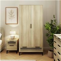 GFW Ezra 2 Door 1 Drawer Wardrobe - Oak
