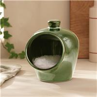 Habitat Stoneware Salt Container - Green