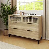 GFW Ezra 6 Drawer Chest - Oak