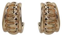 Liars & Lovers Gold Tone Ribbed Huggie Hoop Earrings