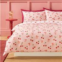 Argos Home Cherry Hearts Pink Bedding Set - King size