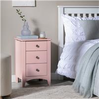 Argos Home Minato 3 Drawer Bedside Table - Pink
