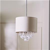 Argos Home Natural Suede Beaded Lampshade - 30cm
