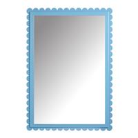 Habitat Blue 3mm Metal Frame Scalloped Wall Mirror - 98x69cm