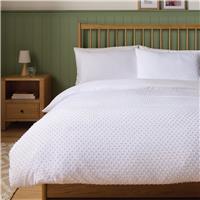 Argos Home Supersoft Swiss Dot White Bedding Set - King size