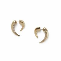 Freedom Yellow Gold Crystal Spike Half Hoop Earrings