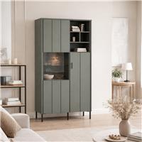 Furniture To Go Arundel 2 Door Display Cabinet - Green & Grey
