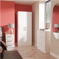 Welcome Ryder 3 Piece 2 Door Wardrobe Set - White