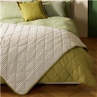 Habitat Striped Yarn Dye Bedspread - Olive - 220x200cm