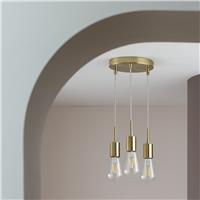 Habitat Lockie Metal 3 Light Cluster Pendant Light - Brass