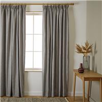 Habitat Herringbone Pencil Pleat Curtain - Grey - 229x168cm