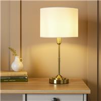 Argos Home Carla Stick Table Lamp - White & Brass