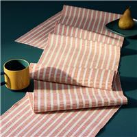 Habitat Woven Stripe Cotton Table Runner - Orange