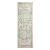 Habitat Vintage Effect Green Flatweave Runner - 66x200cm