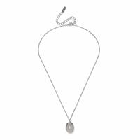 Freedom Silver Oval Locket Pendant Necklace