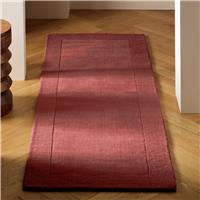 Habitat Simple Border Burgundy Wool Cut Pile Runner-66x200cm