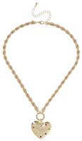 Liars & Lovers Gold Tone Heart Gem Pendant Necklace