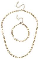 Liars & Lovers Gold Tone Paperlink Chain and Bracelet Set
