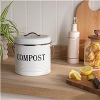 Argos Home Vintage Style Compost Caddy - White
