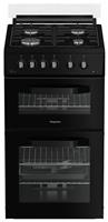 Hotpoint HDG5GCB 50cm Double Oven Gas Cooker - Black