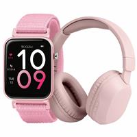 Tikkers Kids Pink Smart Watch And Over-Ear Headphone Set