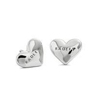 Radley Silver Plated Hammered Heart Stud Earrings