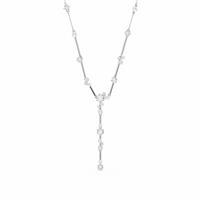 Swarovski Rhodium Plated Crystal Pearl Constella Y Necklace