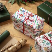 Argos Home Baubles & Nutcracker 3 Wrapping Paper With 6 Tags