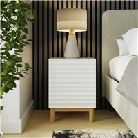 GFW Karla 2 Drawer Bedside Table - White