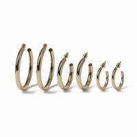 Freedom Gold Tone Tube Pack of 6 Hoop Earrings