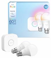 Philips Hue Essential B22 8W Smart Light Bulb - Pack of 2
