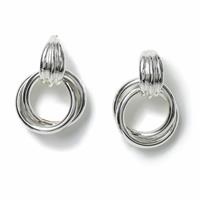 Freedom Silver Chunky Interlock Earrings
