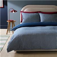 Habitat Gingham Seersucker Navy Bedding Set - Single