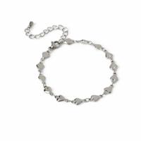 Freedom Stainless Steel Silver Heart Bracelet