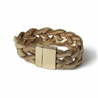 Freedom Gold Tone Snake Chain Plait Bracelet