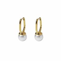 Liars & Lovers Gold Tone Pearl Drop Hoop Earrings