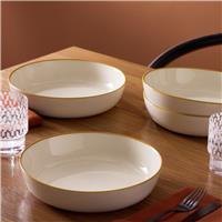 Argos Home Mustard Rim 4 Piece Stoneware Pasta Bowls