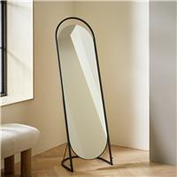 Habitat Black Metal Freestanding Frameless Mirror - 144x45cm