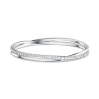 Swarovski Rhodium Plated Crystal Hyperbola Bangle