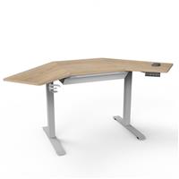 Koble Gino Corner Height Adjustable Desk - Light Wood
