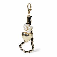 Freedom Black And Gold Heart Bag Keyring