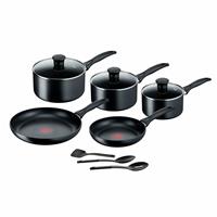 Tefal 8 Piece Aluminium Pan Set - Black