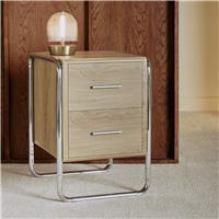 Habitat Albers Chrome Filing Cabinet - Natural