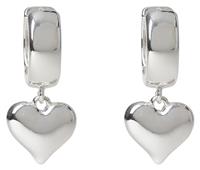 Liars & Lovers Silver Tone Mini Heart Drop Hoop Earrings