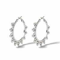 Freedom Silver Soft Spike Hoop Earrings