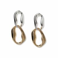 Freedom Gold Metal Link Drop Earrings