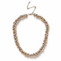 Freedom Gold Tone Pearl Chain Necklace
