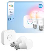 Philips Hue Essential E27 8W Smart Light Bulb - Pack of 2