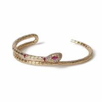 Freedom Gold Tone Crystal Snake Cuff Bracelet